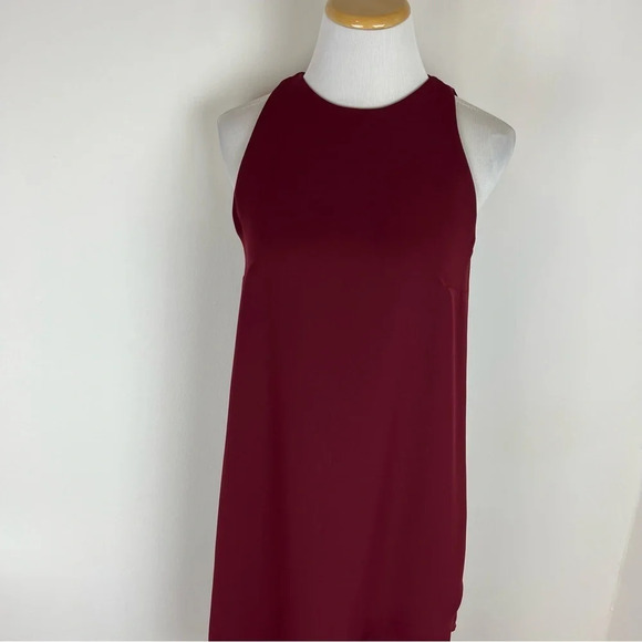 Tuckernuck Hunter Bell Burgundy Navy Layer Midi Shift Dress Size 4 - Picture 5 of 11